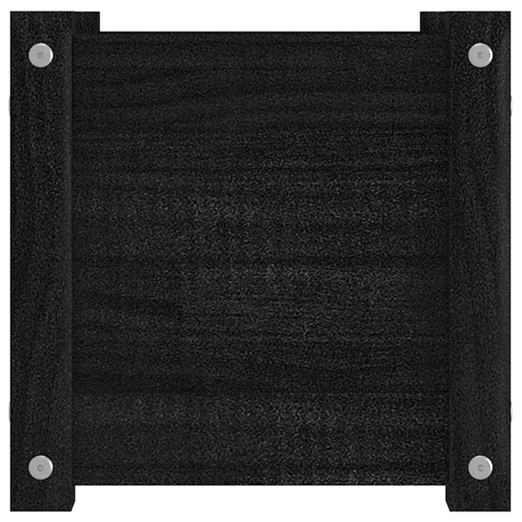 vidaXL Donice ogrodowe, 2 szt., czarne, 31x31x31 cm, sosnowe