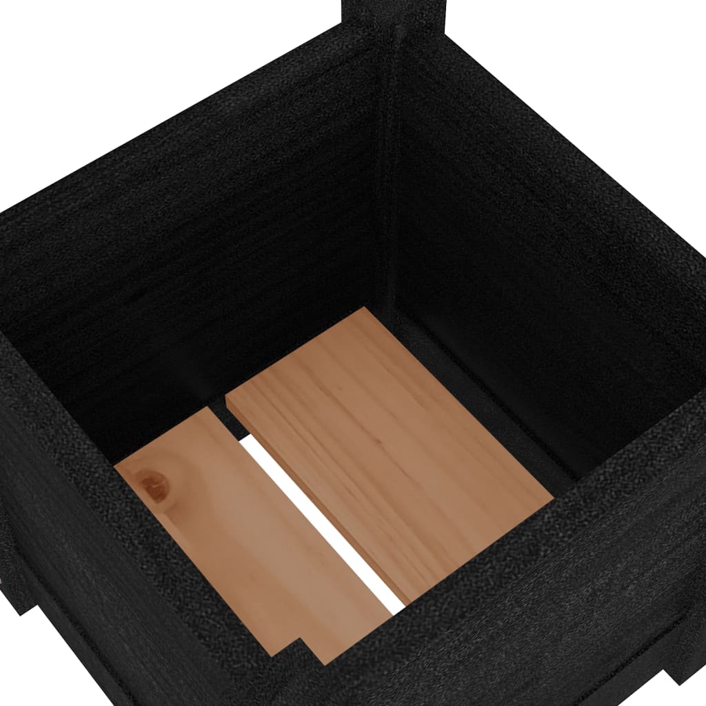 vidaXL Donice ogrodowe, 2 szt., czarne, 31x31x31 cm, sosnowe