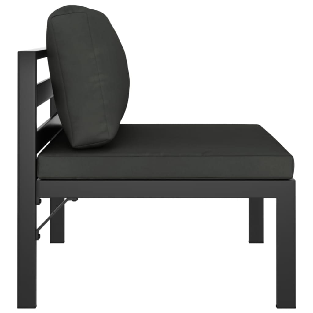 vidaXL 3-cz. zestaw wypoczynkowy z poduszkami, aluminium, antracytowy