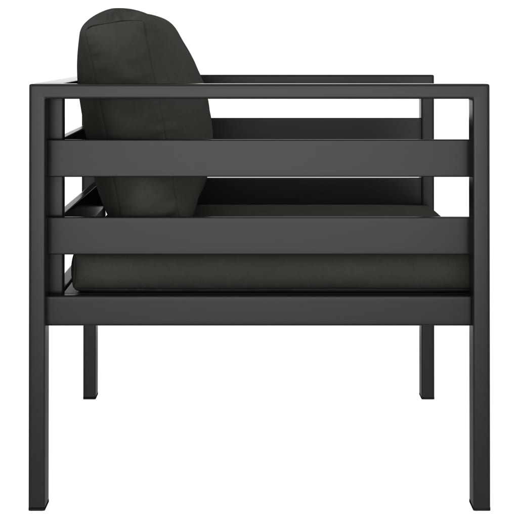 vidaXL Moduł sofy, 1-os., 2 szt., z poduszkami, aluminium, antracytowe