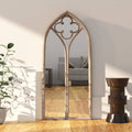 vidaXL Lustro do wnętrz, kolor piaskowy, 100x45 cm, żelazne