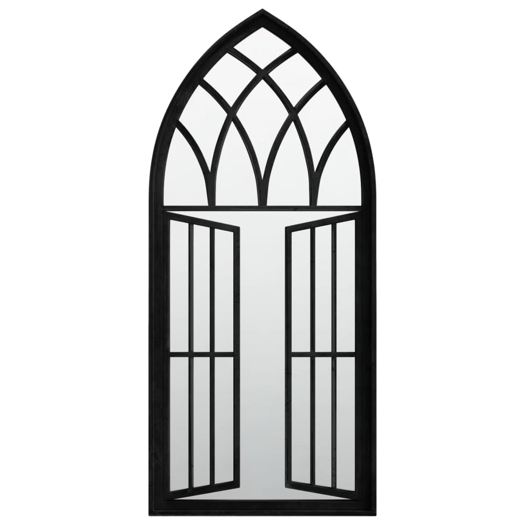 vidaXL Lustro do wnętrz, czarne, 100x45 cm, żelazne