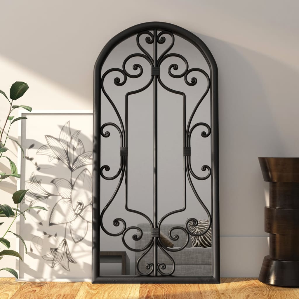 vidaXL Lustro do wnętrz, czarne, 100x45 cm, żelazne