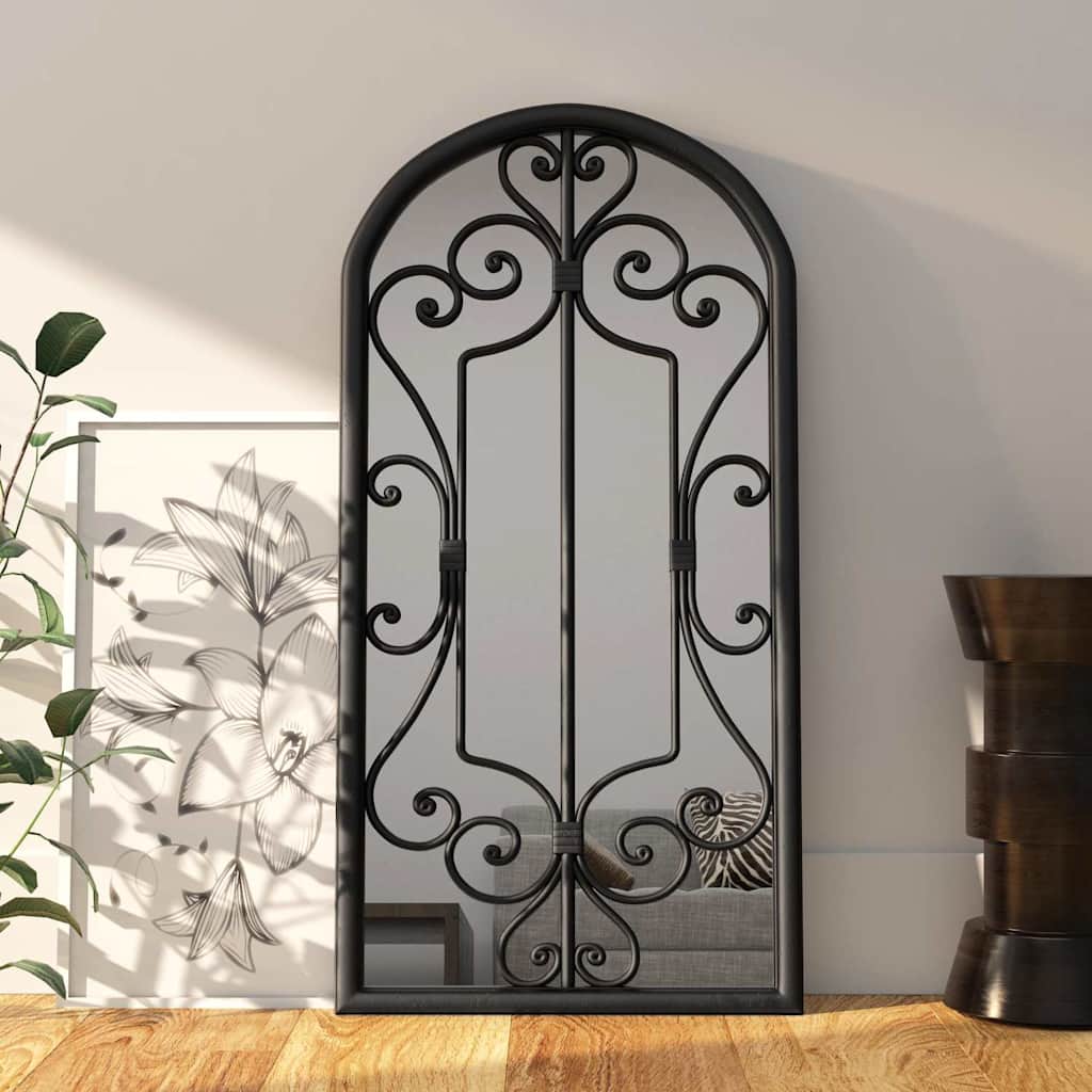 vidaXL Lustro do wnętrz, czarne, 70x30 cm, żelazne