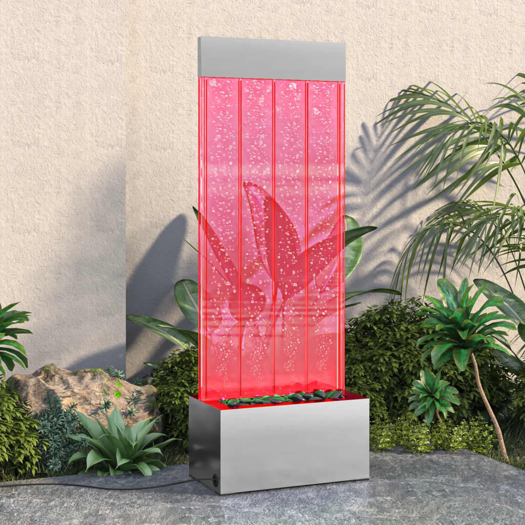 vidaXL Lampa wodna z LED RGB, stal nierdzewna i akryl, 110 cm