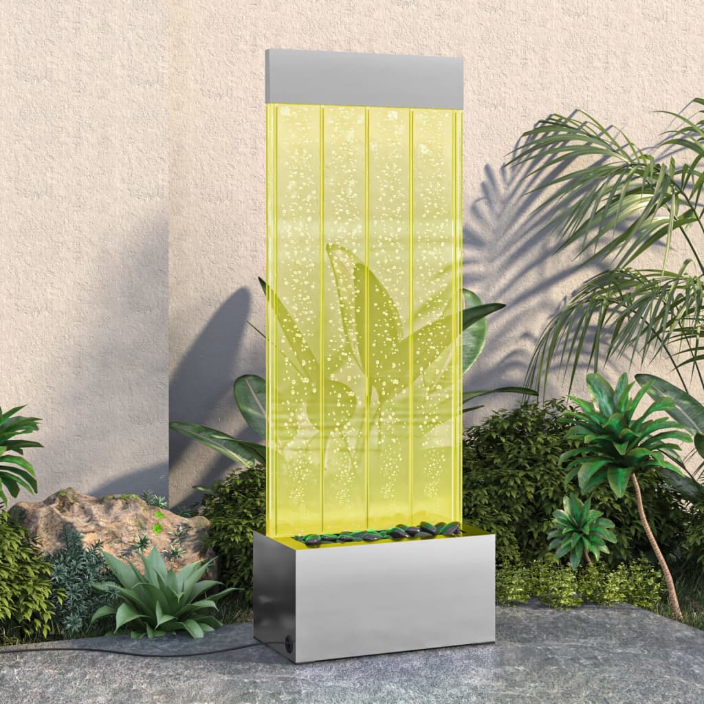 vidaXL Lampa wodna z LED RGB, stal nierdzewna i akryl, 110 cm