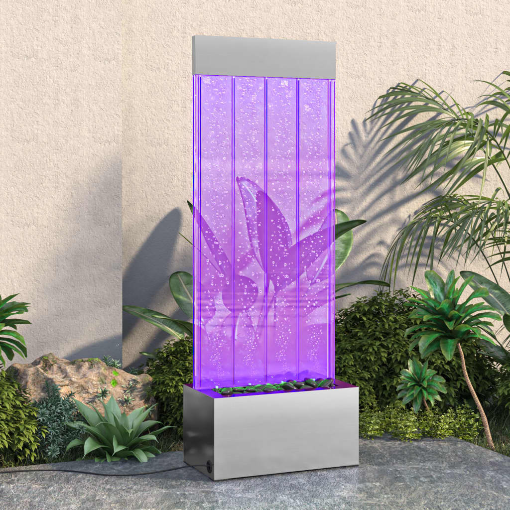 vidaXL Lampa wodna z LED RGB, stal nierdzewna i akryl, 110 cm