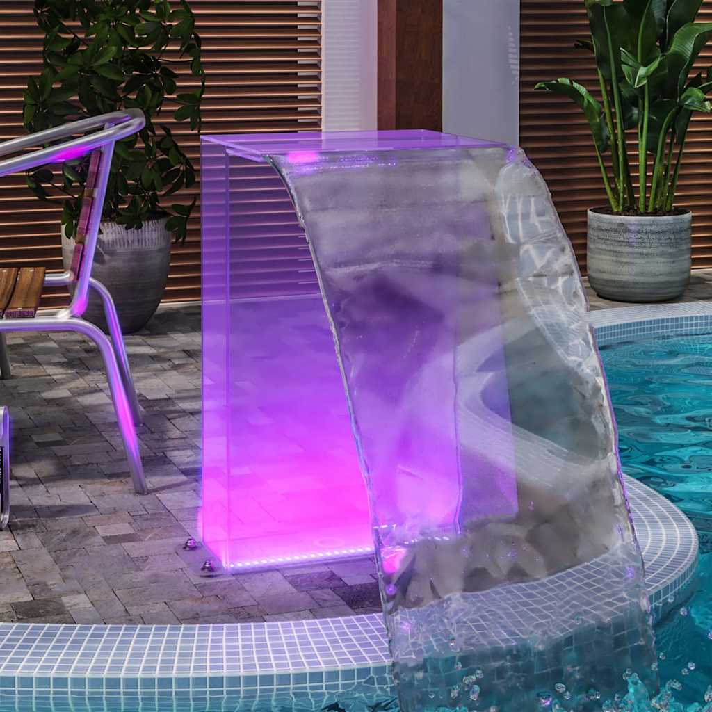 vidaXL Fontanna ogrodowa z oświetleniem RGB LED, akrylowa, 51 cm
