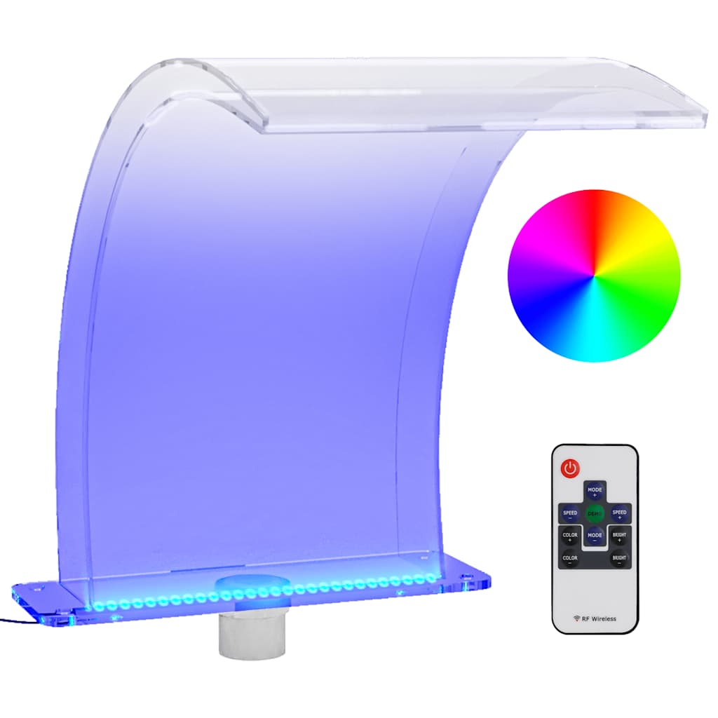 vidaXL Fontanna ogrodowa z oświetleniem RGB LED, akrylowa, 50 cm