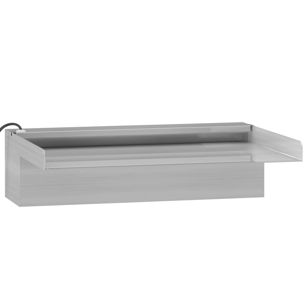 vidaXL Wylewka do wodospadu z RGB LED, stal nierdzewna, 30 cm