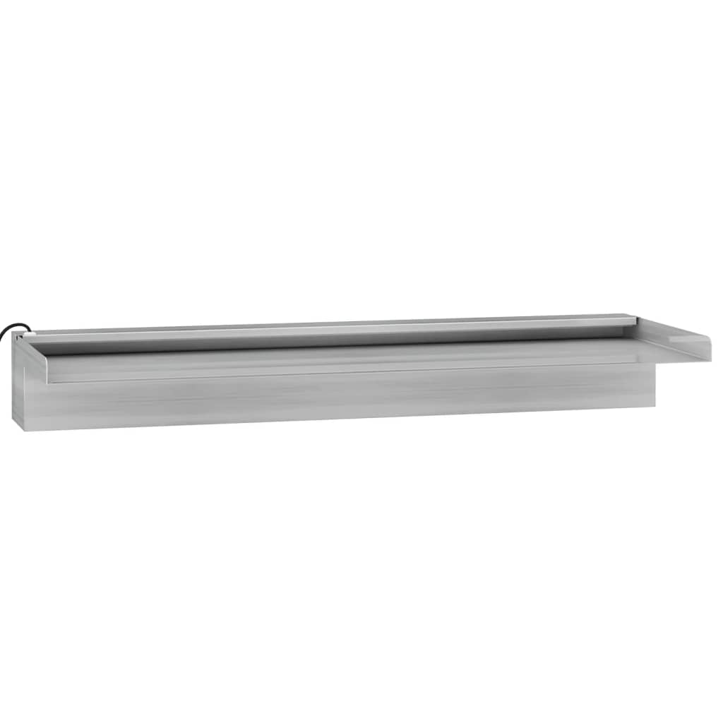 vidaXL Wylewka do wodospadu z RGB LED, stal nierdzewna, 60 cm