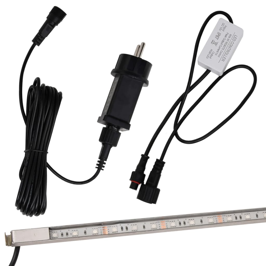 vidaXL Wylewka do wodospadu z RGB LED, stal nierdzewna, 60 cm