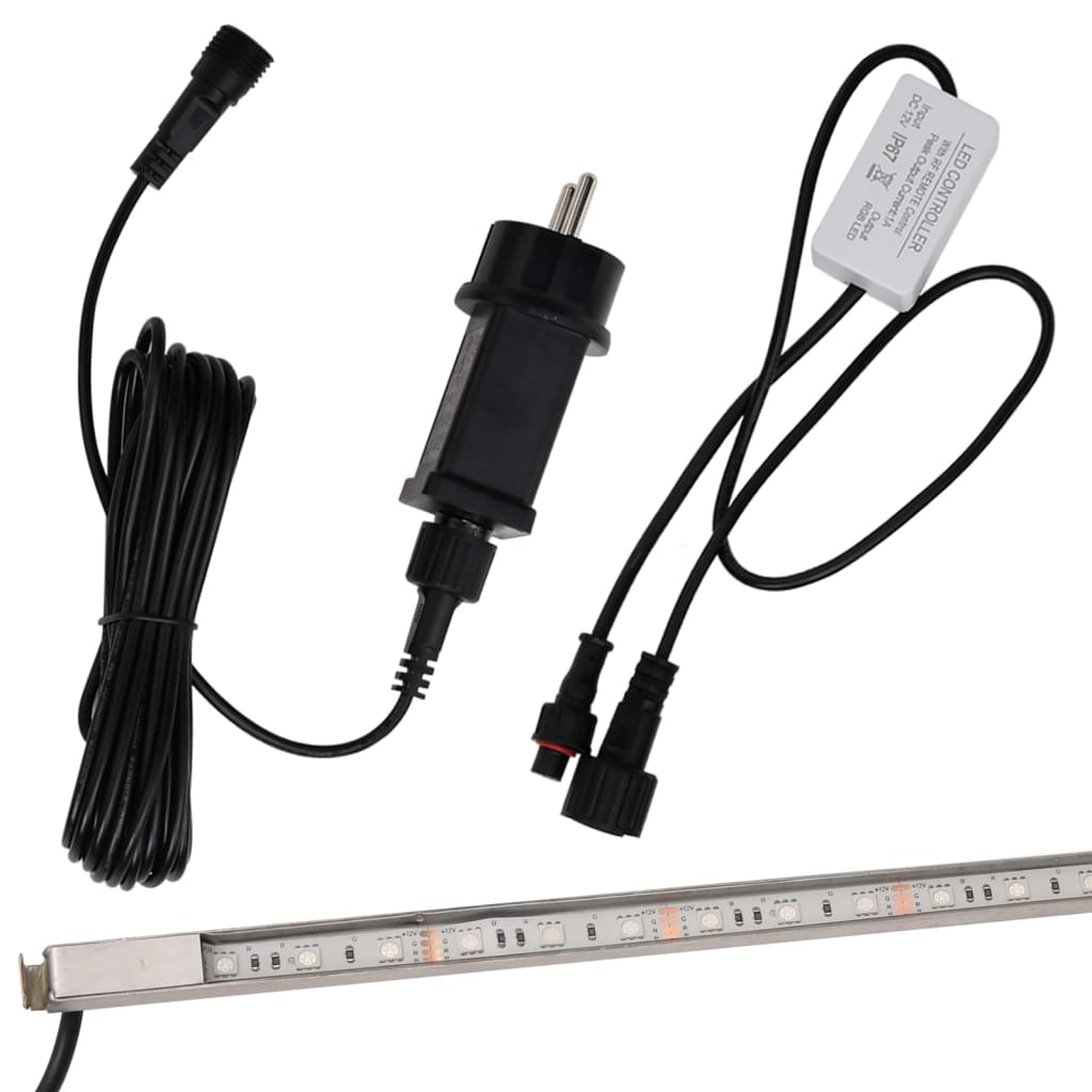 vidaXL Wylewka do wodospadu z RGB LED, stal nierdzewna, 108 cm