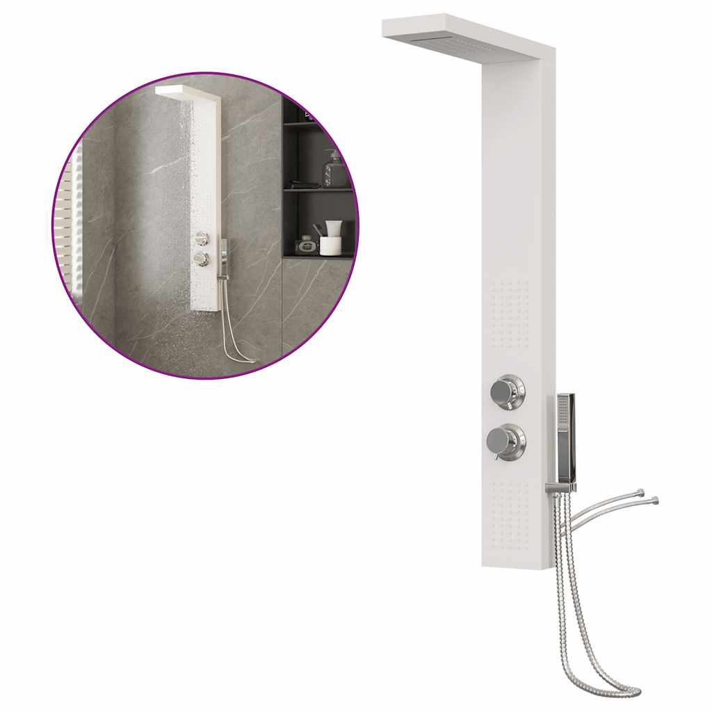 vidaXL Panel prysznicowy, aluminiowy, biały