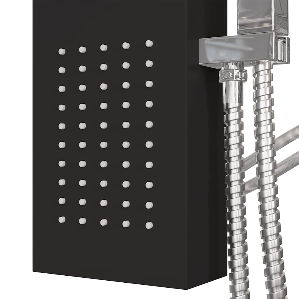 vidaXL Panel prysznicowy, aluminiowy, czarny