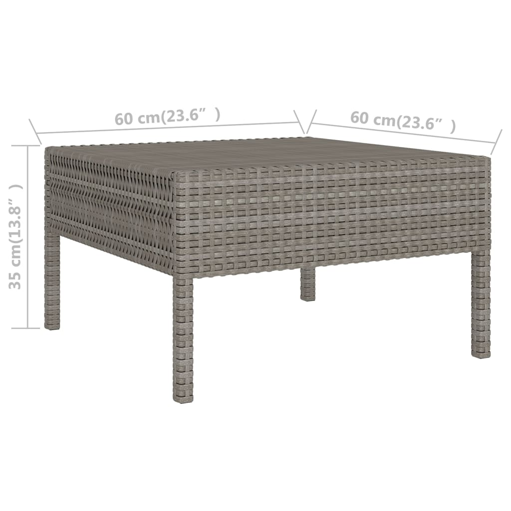 vidaXL 7-cz. zestaw wypoczynkowy do ogrodu, poduszki, rattan PE, szary