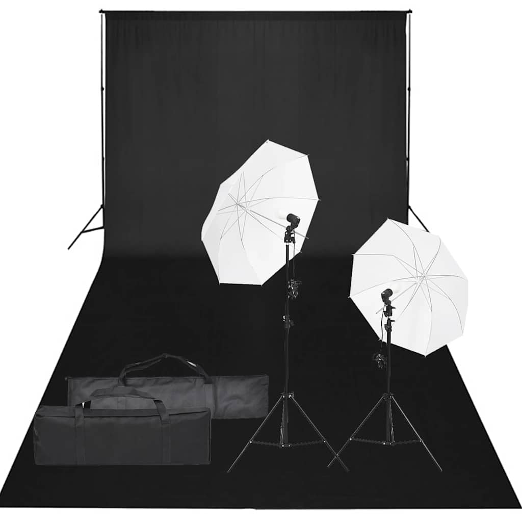 vidaXL Fotograficzny zestaw studyjny z lampami i tłem