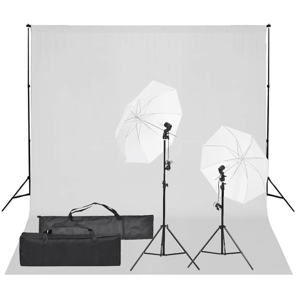vidaXL Fotograficzny zestaw studyjny z lampami i tłem
