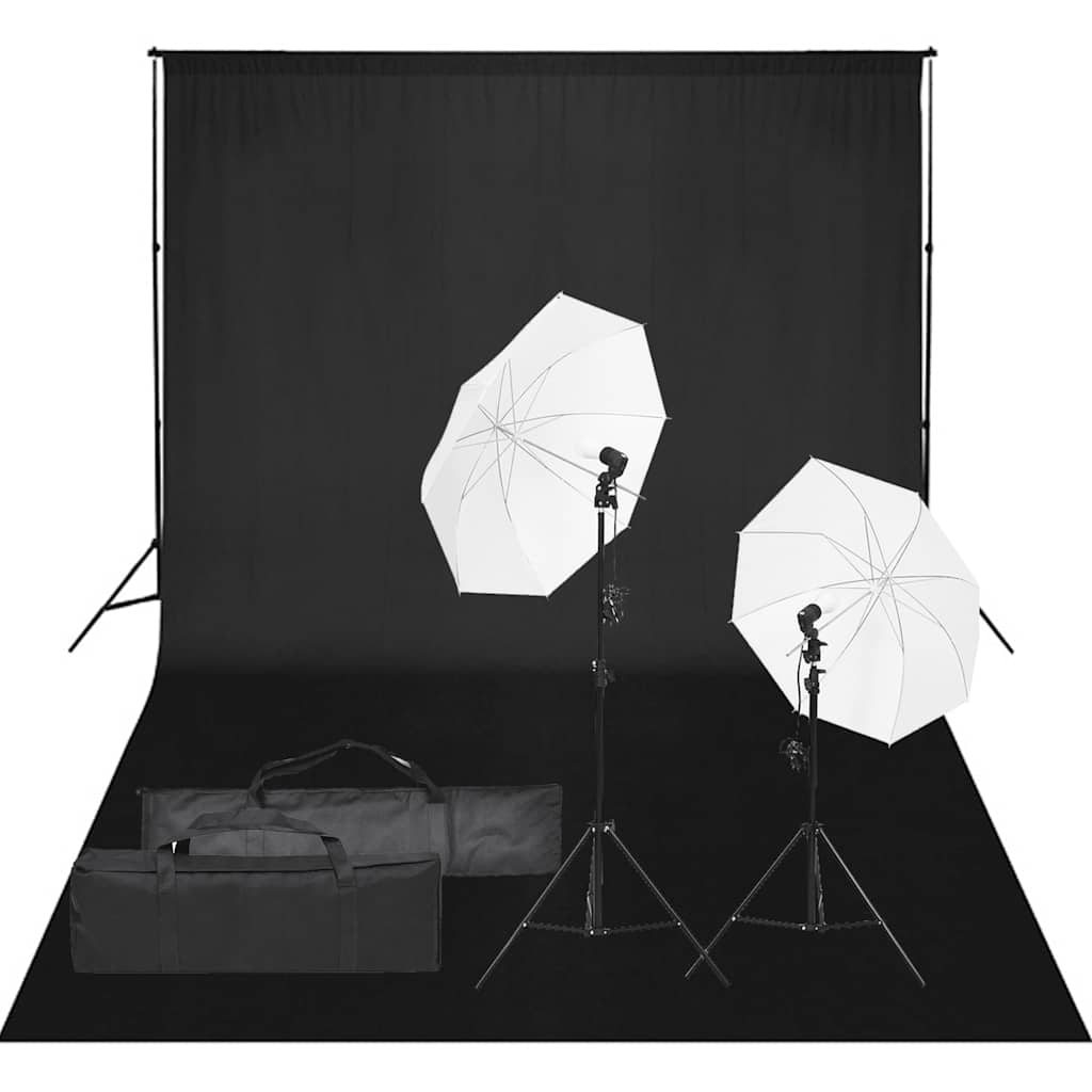 vidaXL Fotograficzny zestaw studyjny z lampami i tłem