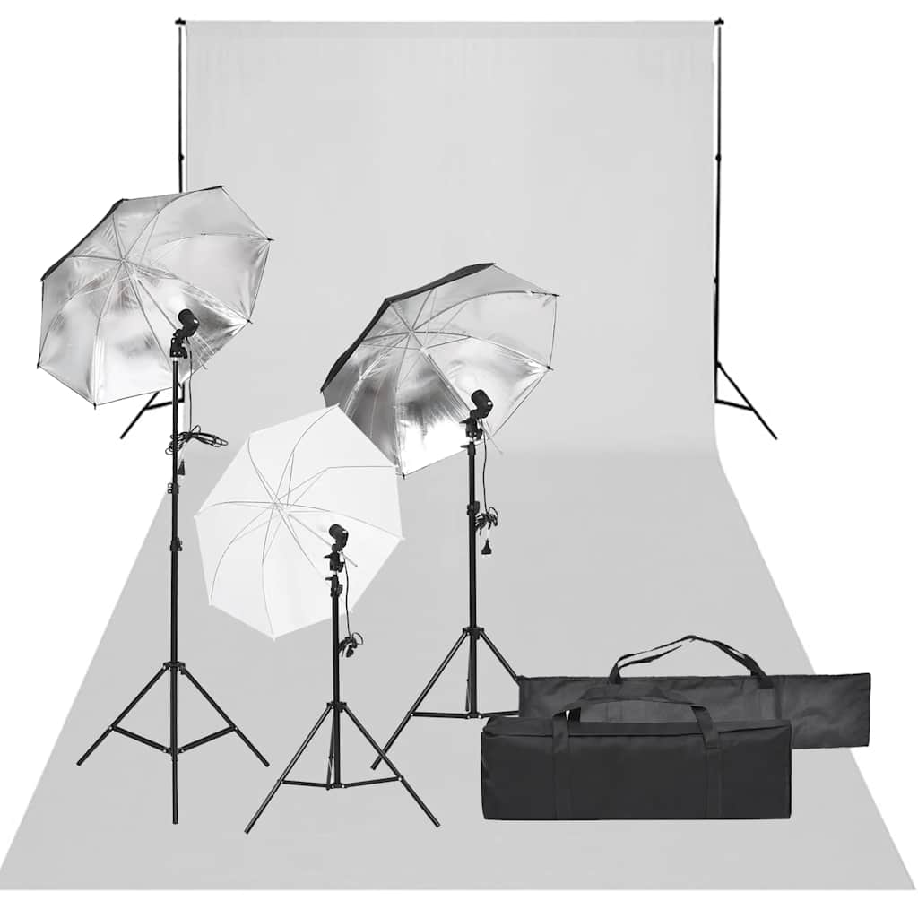 vidaXL Fotograficzny zestaw studyjny z lampami i tłem
