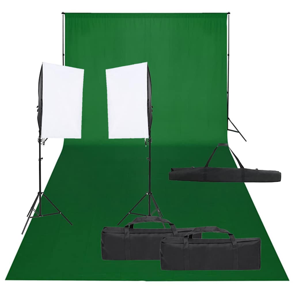 vidaXL Fotograficzny zestaw studyjny z lampami i tłem