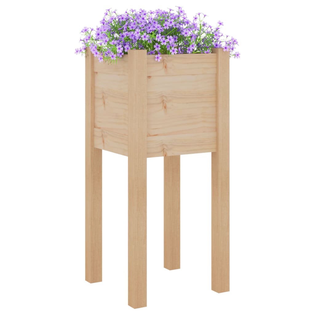 vidaXL Donica ogrodowa, 31x31x70 cm, lite drewno sosnowe