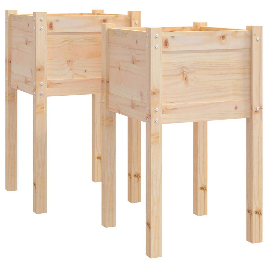 vidaXL Donice ogrodowe, 2 szt., 40x40x70 cm, lite drewno sosnowe
