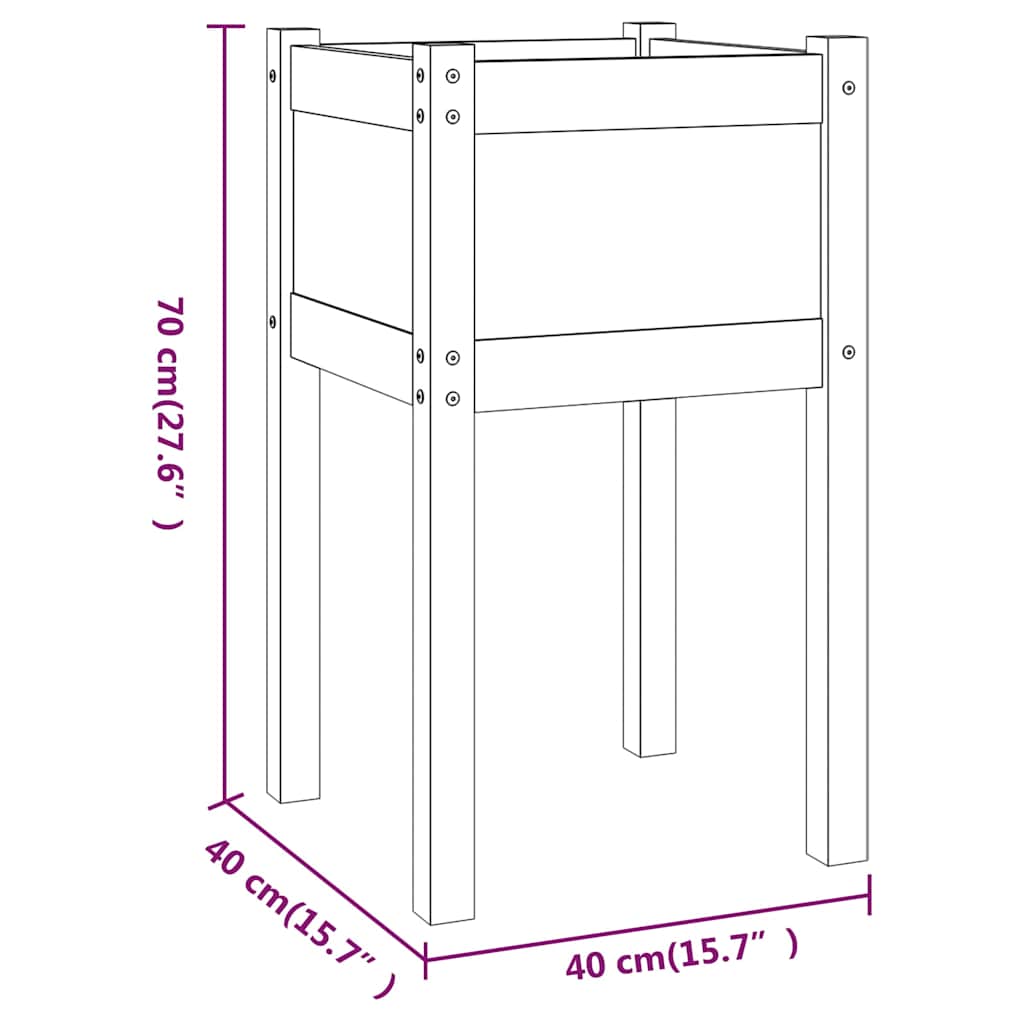 vidaXL Donice ogrodowe, 2 szt., 40x40x70 cm, lite drewno sosnowe