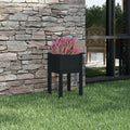 vidaXL Donica ogrodowa, czarna, 40x40x70 cm, lite drewno sosnowe