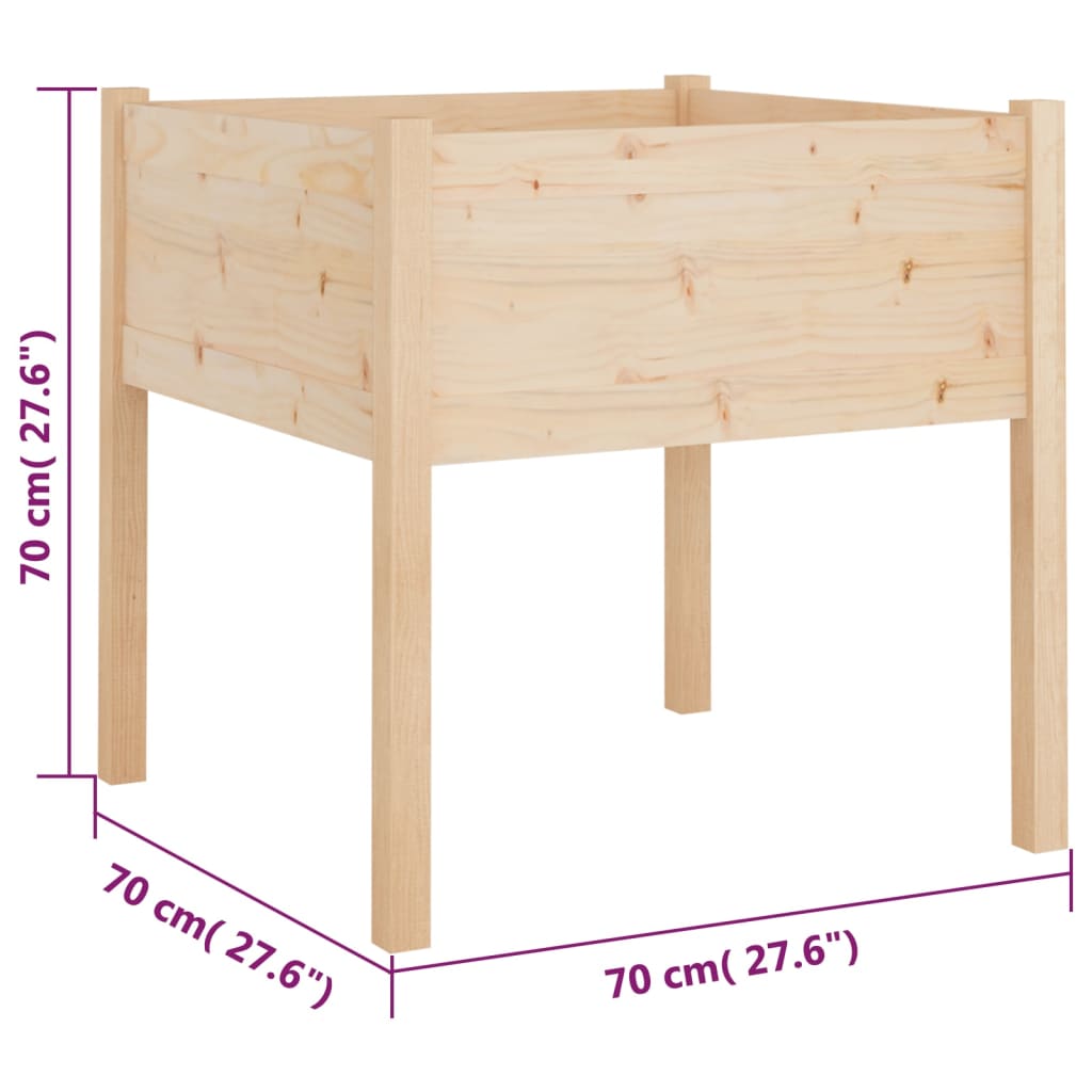 vidaXL Donice ogrodowe, 2 szt., 70x70x70 cm, lite drewno sosnowe