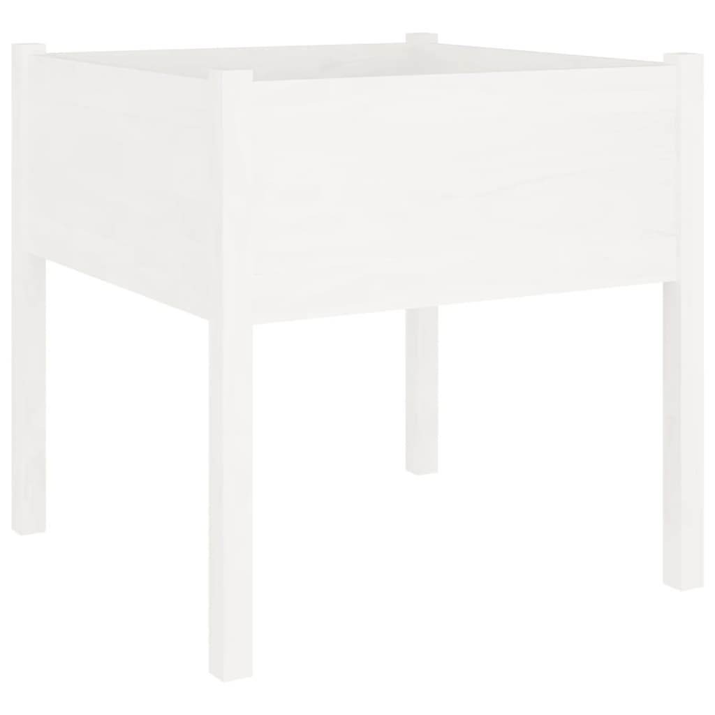 vidaXL Donice ogrodowe, 2 szt., białe, 70x70x70 cm, drewno sosnowe