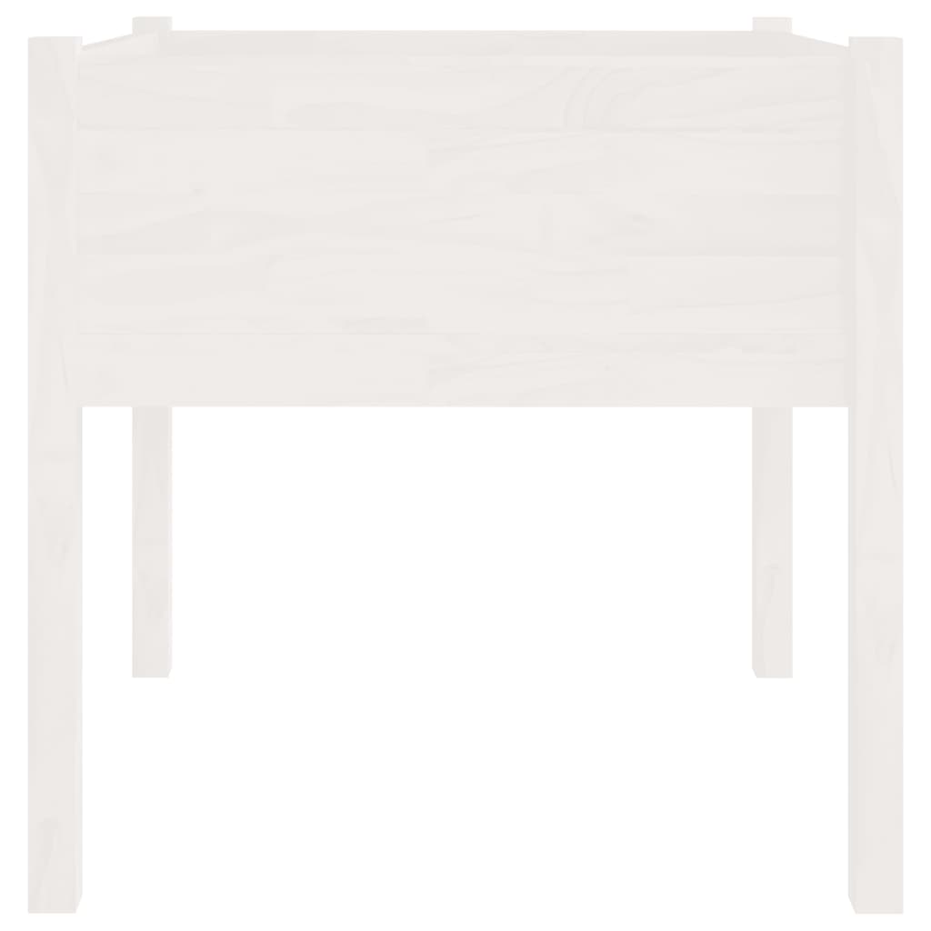 vidaXL Donice ogrodowe, 2 szt., białe, 70x70x70 cm, drewno sosnowe