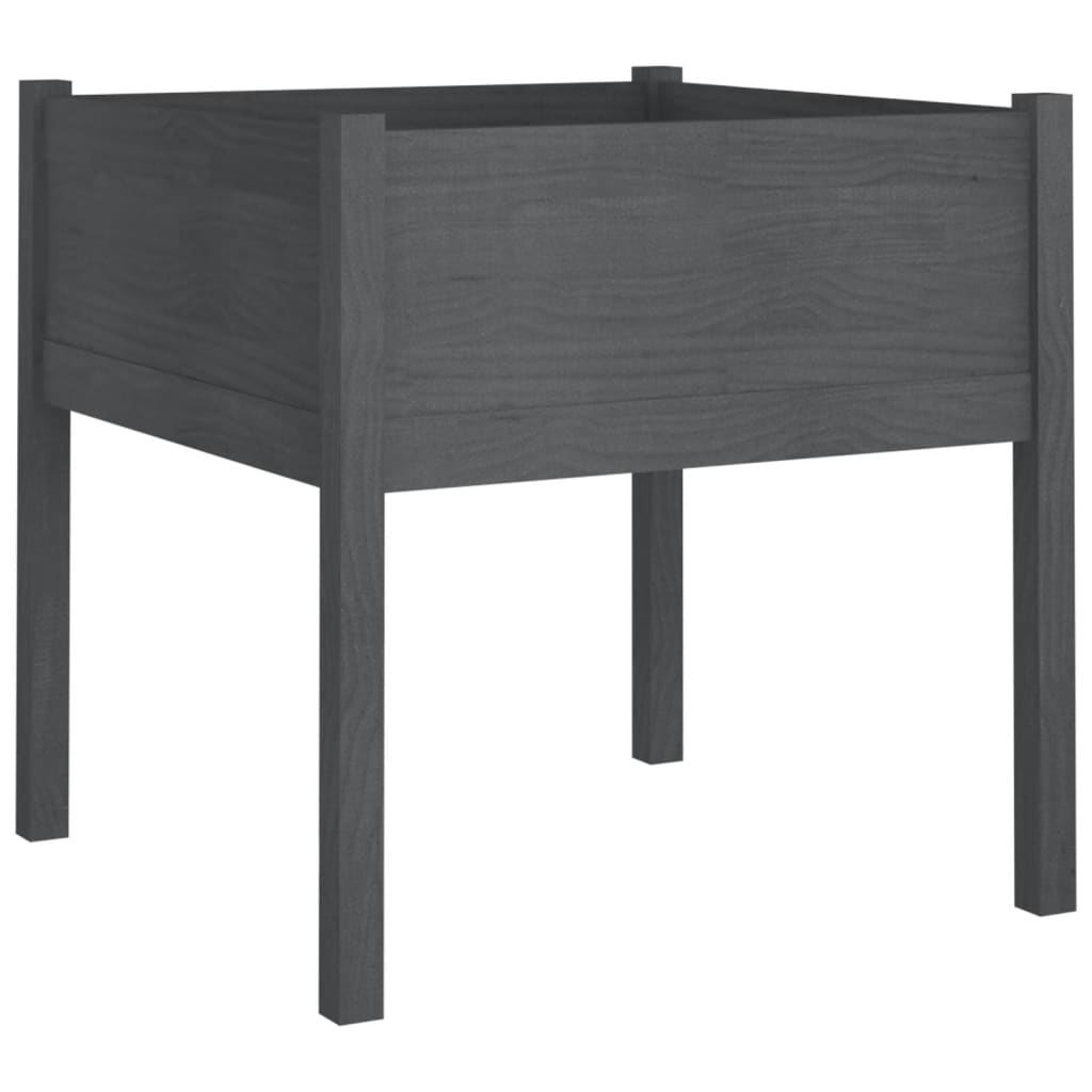 vidaXL Donice ogrodowe, 2 szt., szare, 70x70x70 cm, drewno sosnowe