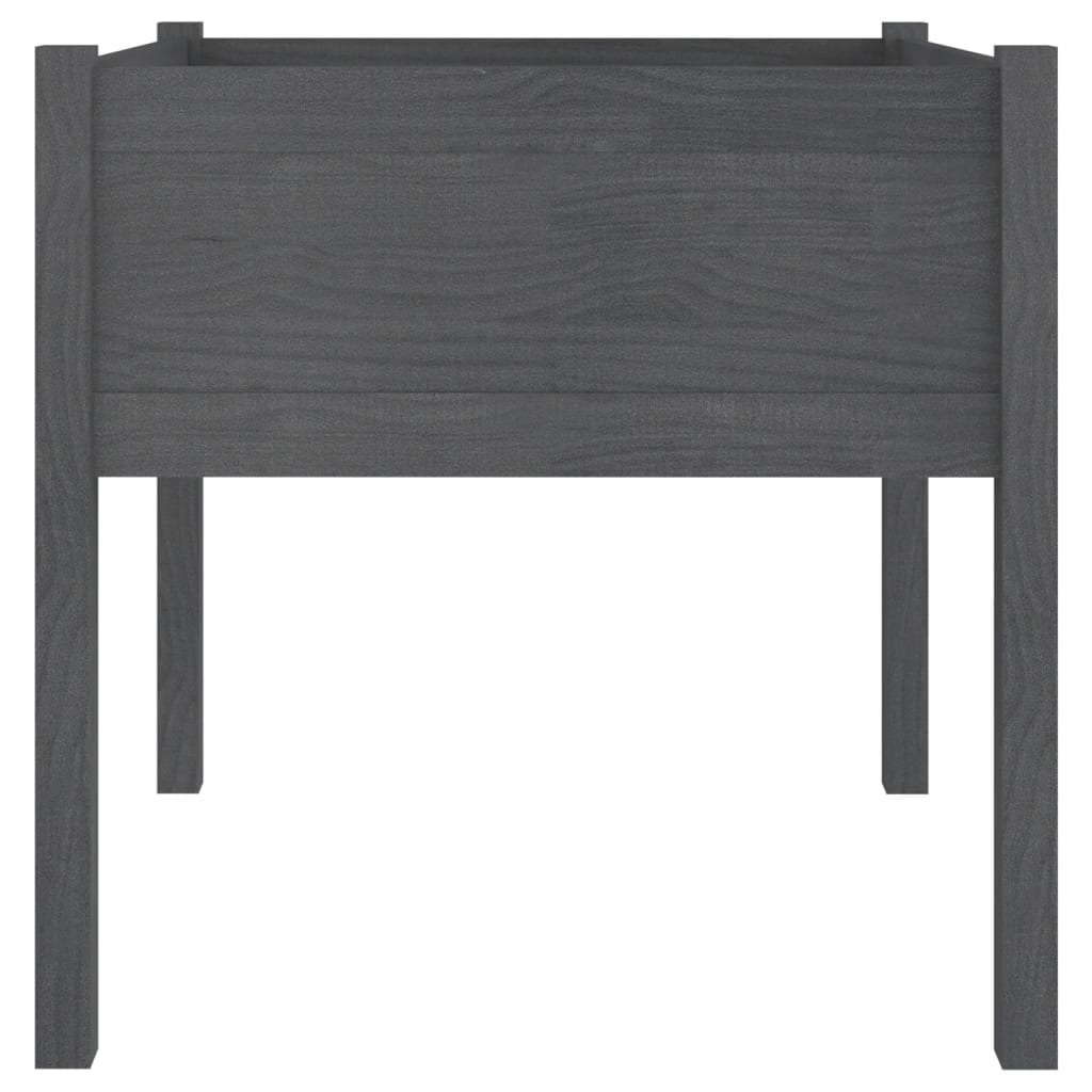 vidaXL Donice ogrodowe, 2 szt., szare, 70x70x70 cm, drewno sosnowe