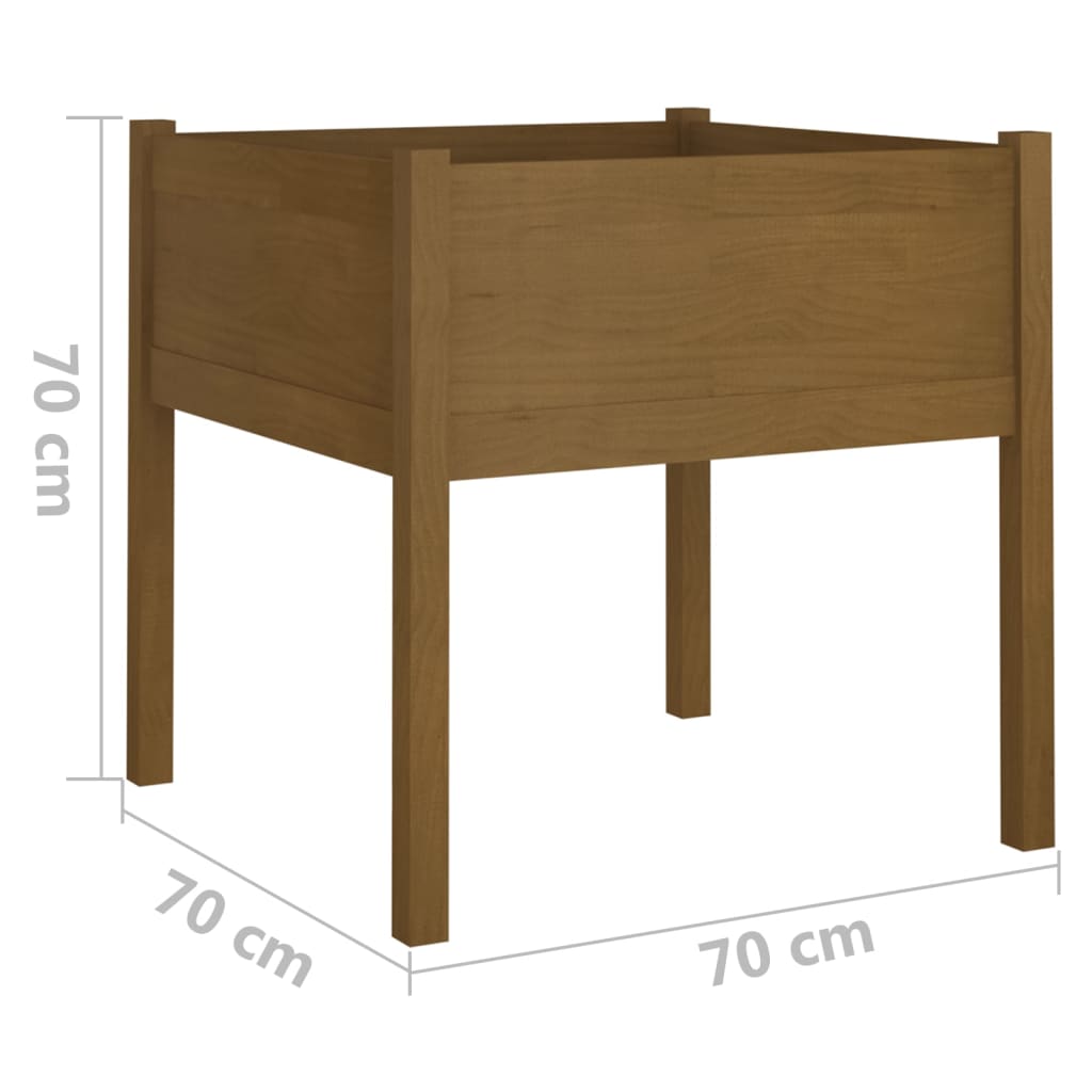 vidaXL Donice ogrodowe, 2 szt., miodowy brąz, 70x70x70 cm, sosnowe