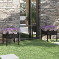 vidaXL Donice ogrodowe, 2 szt., czarne, 70x70x70 cm, drewno sosnowe