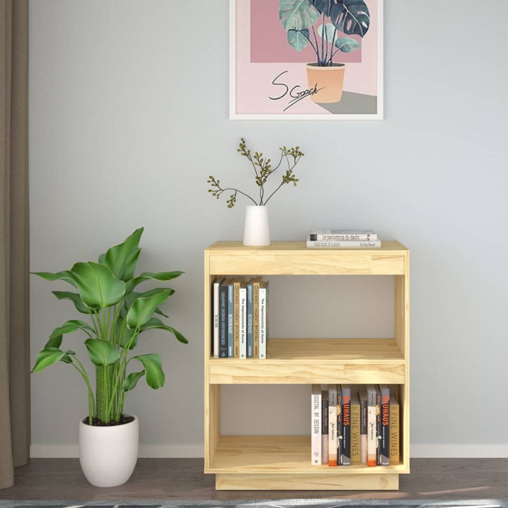 vidaXL Regał na książki, 60x35x71 cm, lite drewno sosnowe