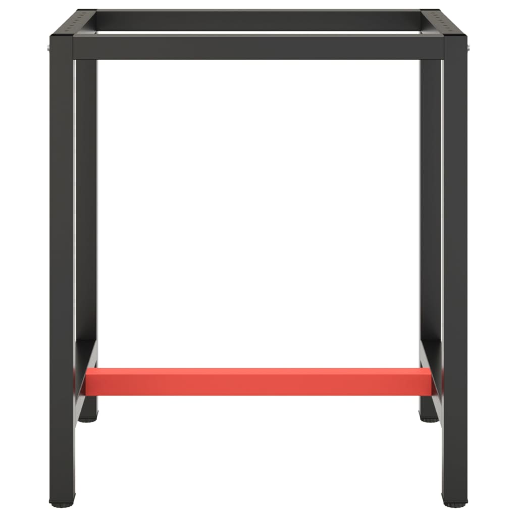 vidaXL Rama do stołu roboczego, czerwono-czarna, 70x50x79 cm, metal