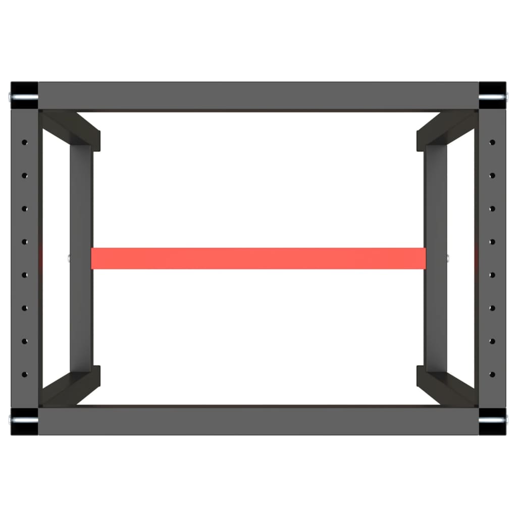 vidaXL Rama do stołu roboczego, czerwono-czarna, 70x50x79 cm, metal