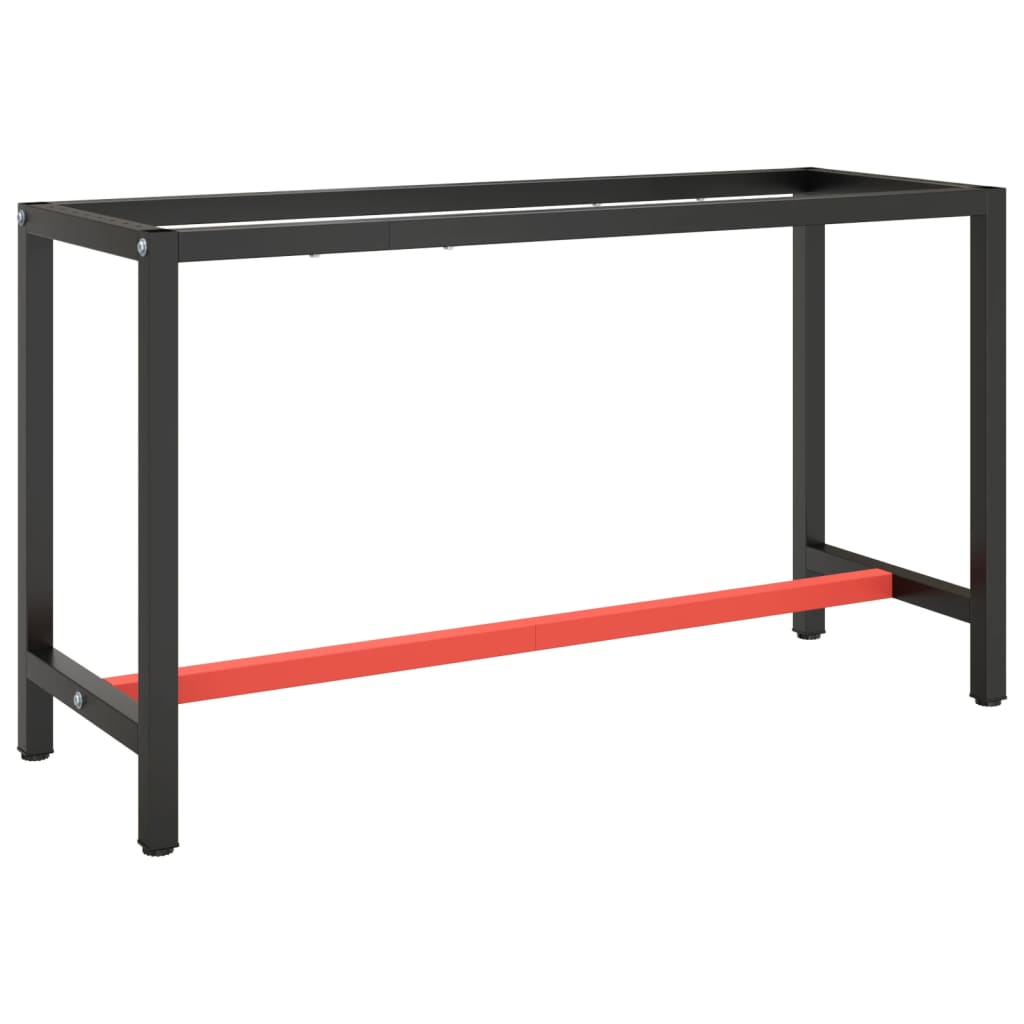 vidaXL Rama do stołu roboczego, czerwono-czarna, 140x50x79 cm, metal