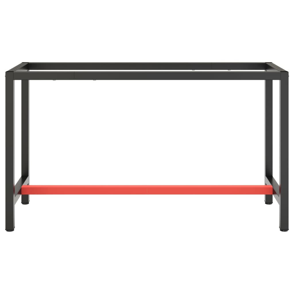 vidaXL Rama do stołu roboczego, czerwono-czarna, 140x50x79 cm, metal