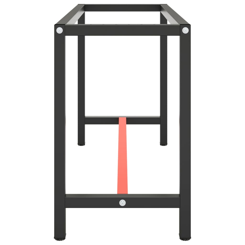 vidaXL Rama do stołu roboczego, czerwono-czarna, 140x50x79 cm, metal