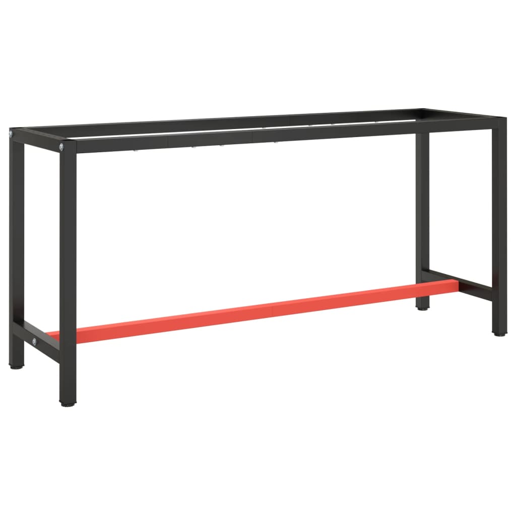 vidaXL Rama do stołu roboczego, czerwono-czarna, 170x50x79 cm, metal