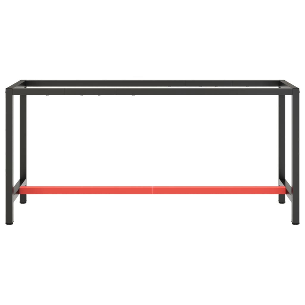 vidaXL Rama do stołu roboczego, czerwono-czarna, 170x50x79 cm, metal