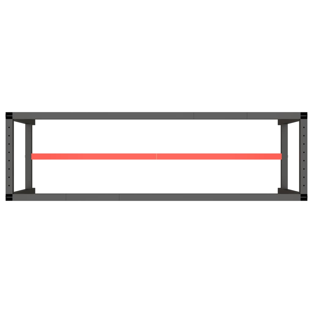 vidaXL Rama do stołu roboczego, czerwono-czarna, 170x50x79 cm, metal