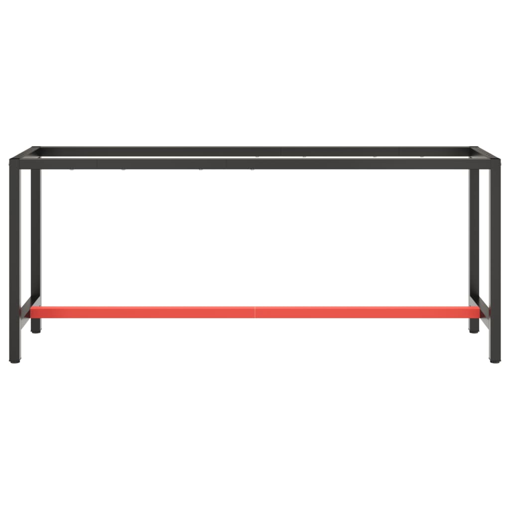 vidaXL Rama do stołu roboczego, czerwono-czarna, 190x50x79 cm, metal