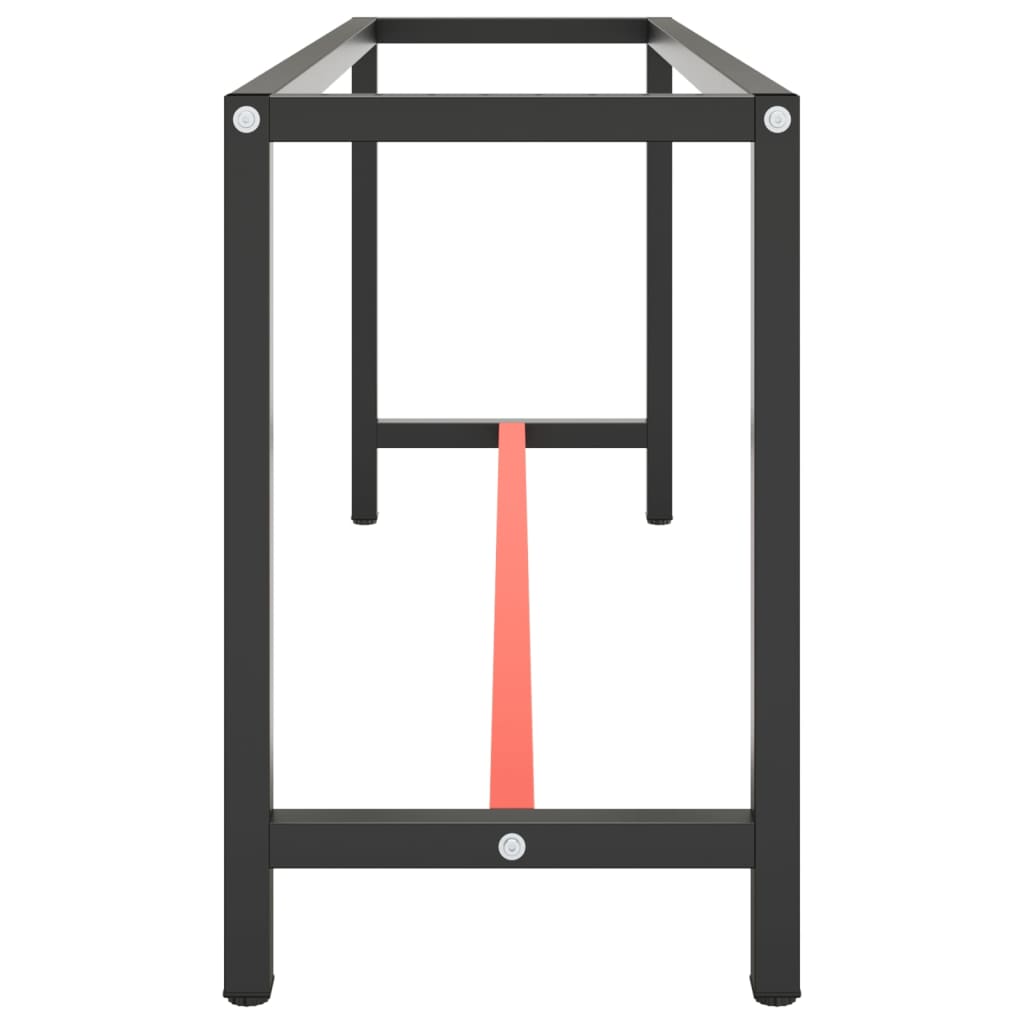 vidaXL Rama do stołu roboczego, czerwono-czarna, 190x50x79 cm, metal