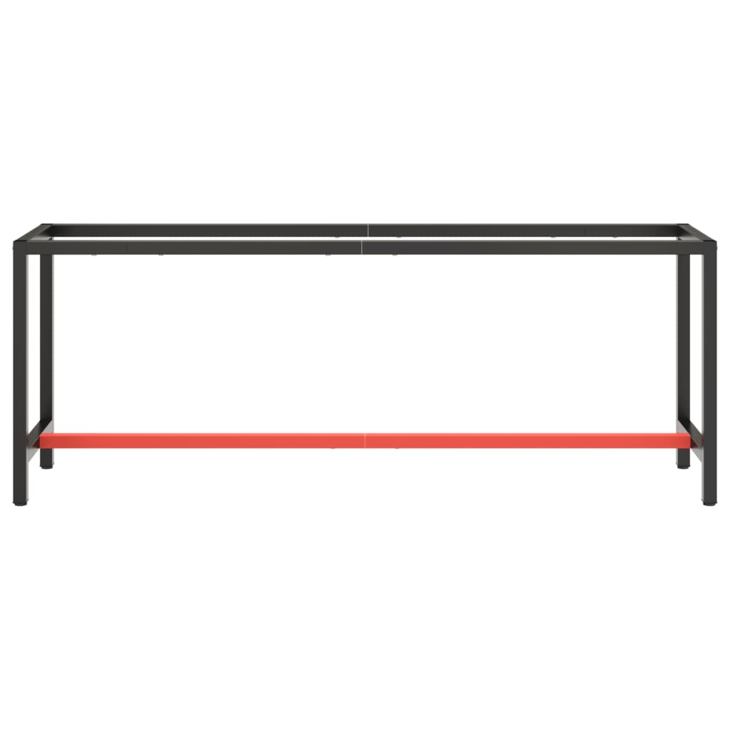vidaXL Rama do stołu roboczego, czerwono-czarna, 210x50x79 cm, metal
