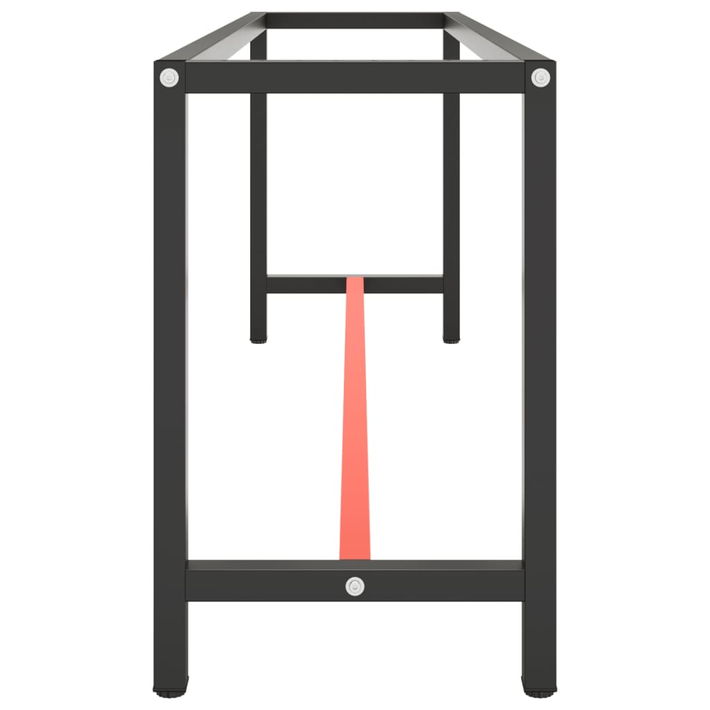 vidaXL Rama do stołu roboczego, czerwono-czarna, 210x50x79 cm, metal