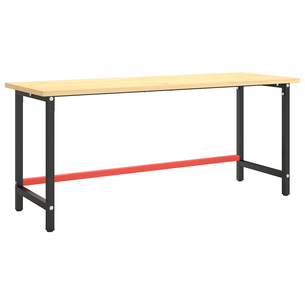 vidaXL Rama do stołu roboczego, czerwono-czarna, 180x57x79 cm, metal